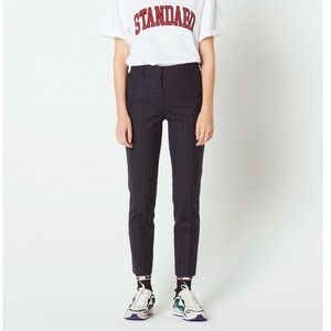 Sandro Plaid Cropped Tailored Trousers - FR 36